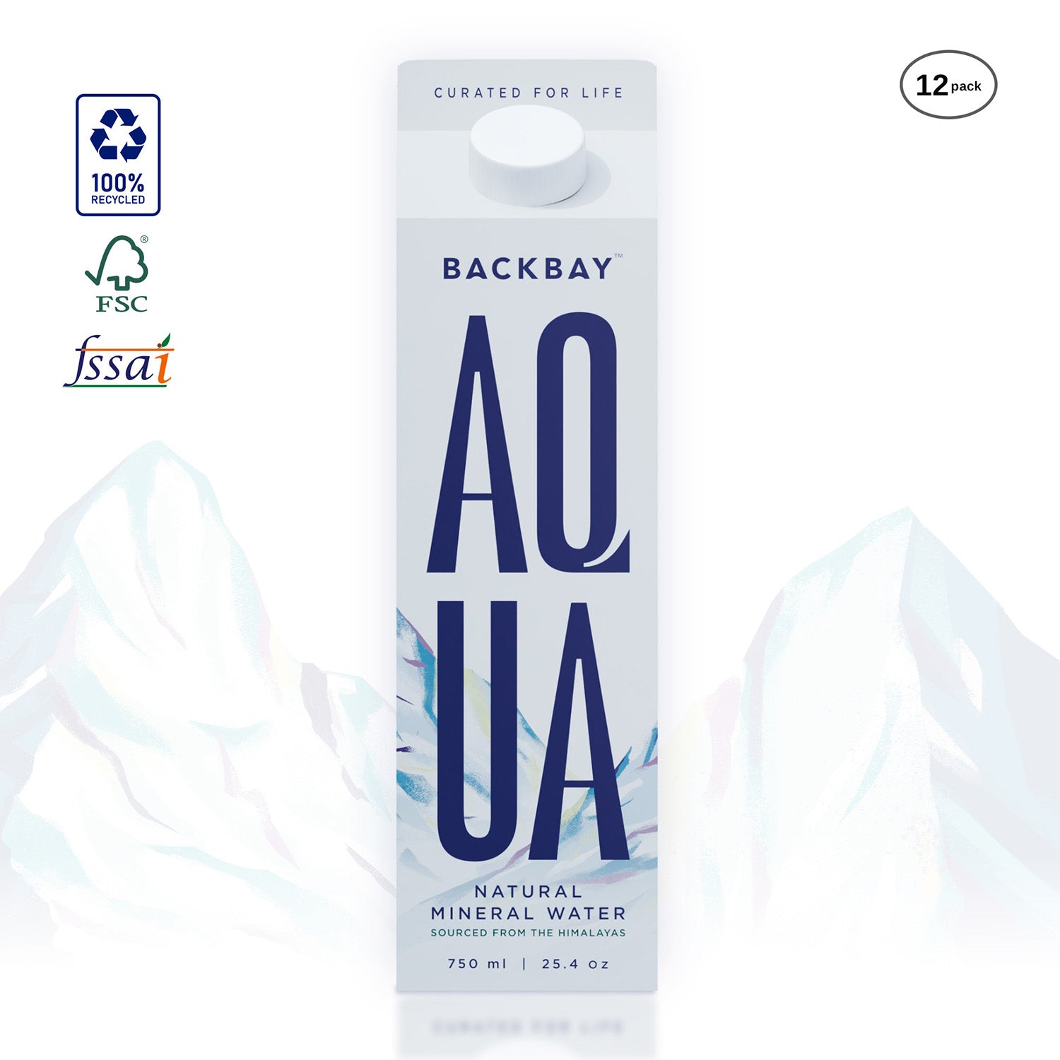 AQUA NATURAL MINERAL WATER - 750ML (Pack of 12)