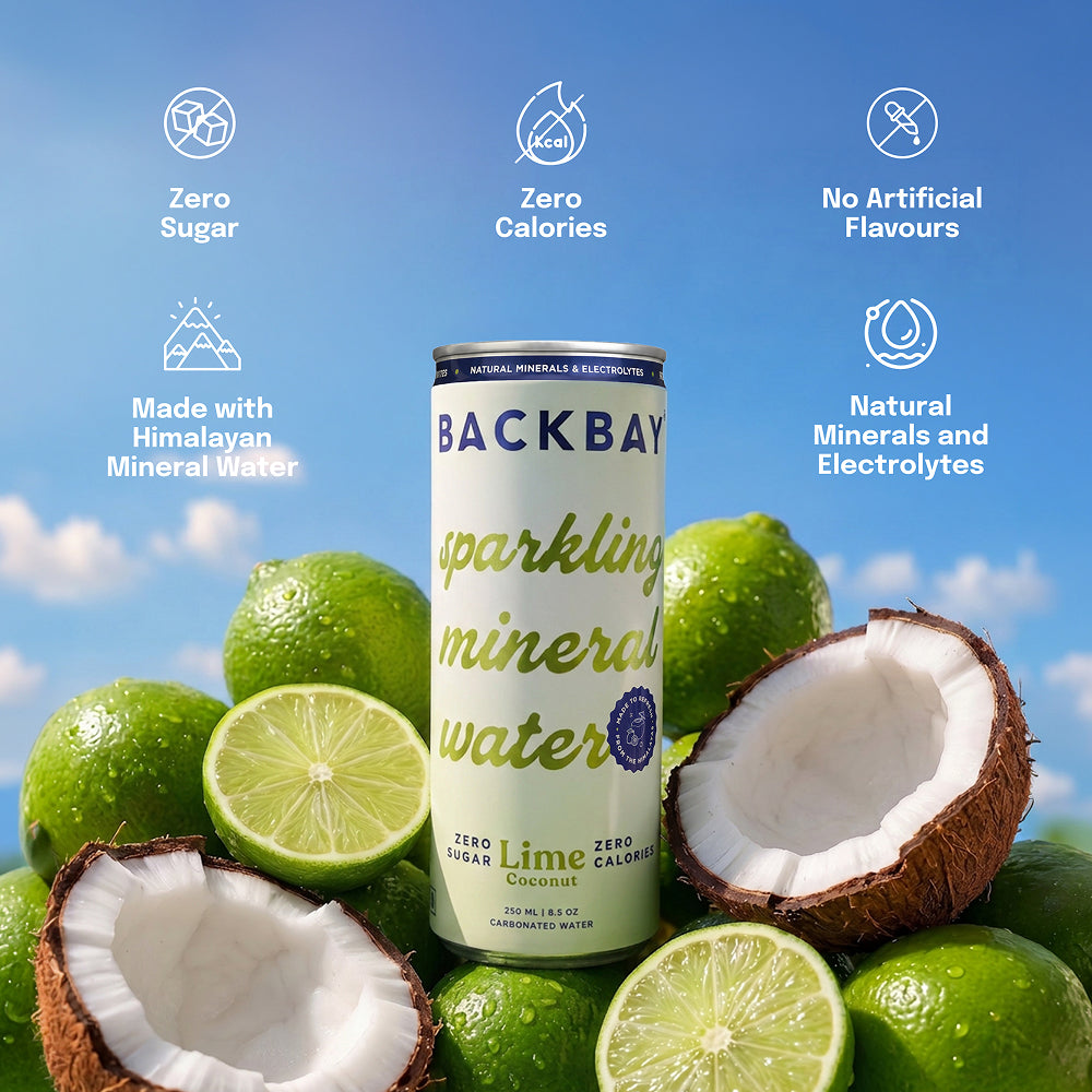 Lime Coconut Sparkling Mineral Water - 250 ml (Pack of 6 Units)