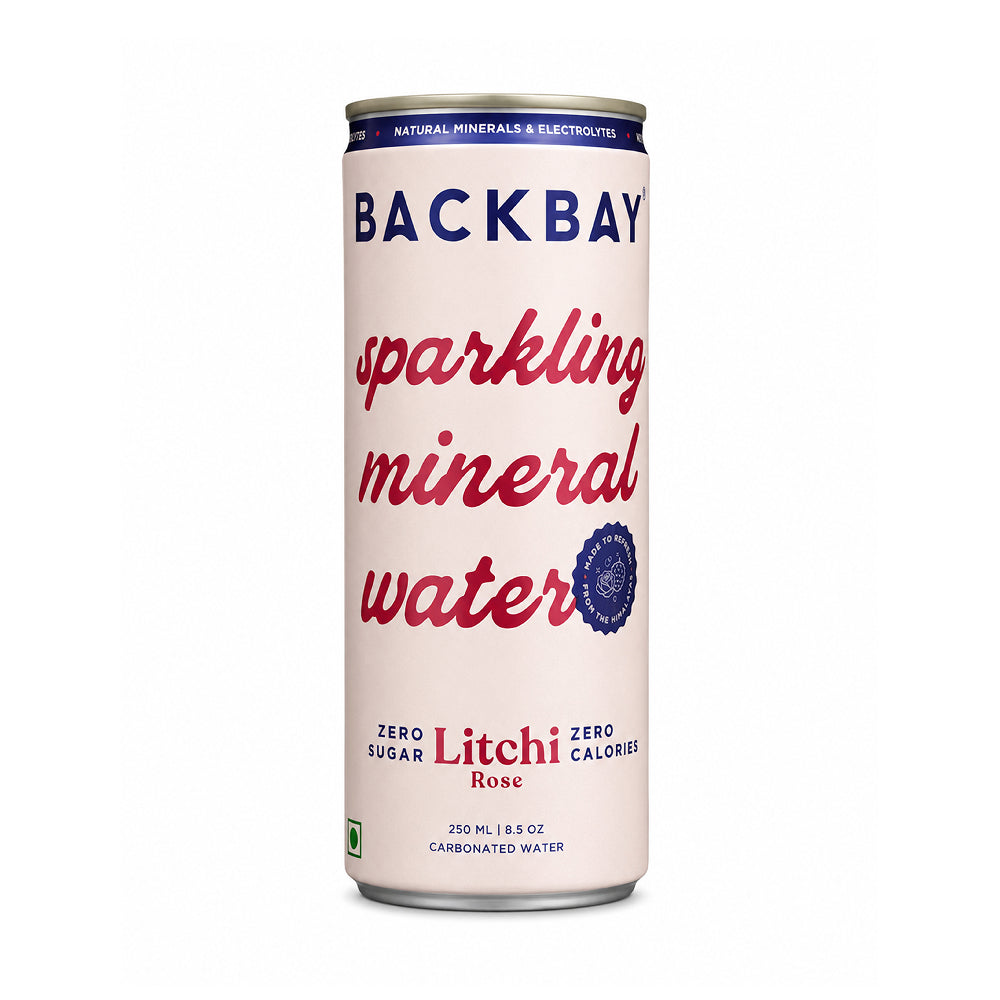 Litchi Rose Sparkling Mineral Water - 250 ml (Pack of 6 Units)