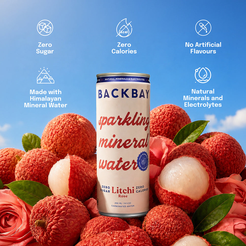 Litchi Rose Sparkling Mineral Water - 250 ml (Pack of 6 Units)
