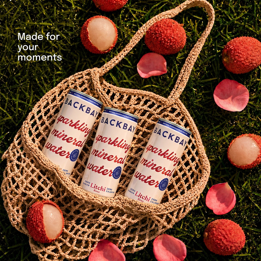 Litchi Rose Sparkling Mineral Water - 250 ml (Pack of 6 Units)